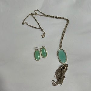 Rayne 14K Goldplated Tassel Necklace & Elle earings